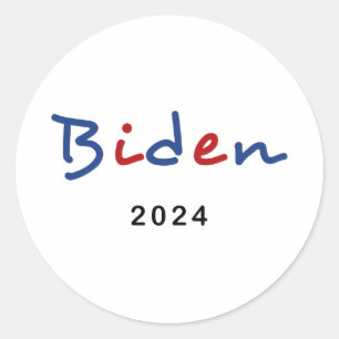 Colorful Joe Biden 2024 Script Text Classic Round Sticker