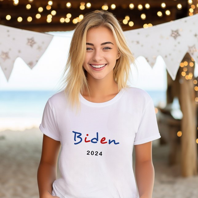 Colorful Joe Biden 2024 Script Text T-Shirt (Creator Uploaded)