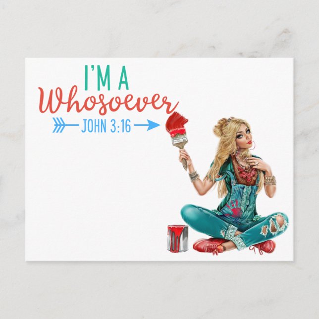 Colorful John 3:16 | Faith Postcard (Front)