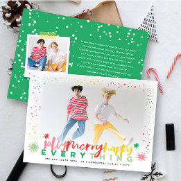 Colorful Jolly Merry Happy Everything Holiday Card