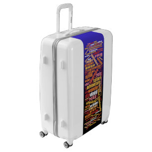 Colorful Journey in Many Languages Word Cloud Luggage