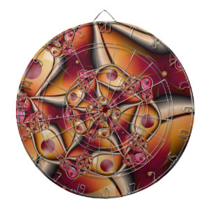 Colorful Joy Abstract Red Orange Fantasy Fractal Dart Board