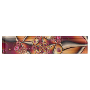 Colorful Joy Abstract Red Orange Fantasy Fractal Desk Name Plate