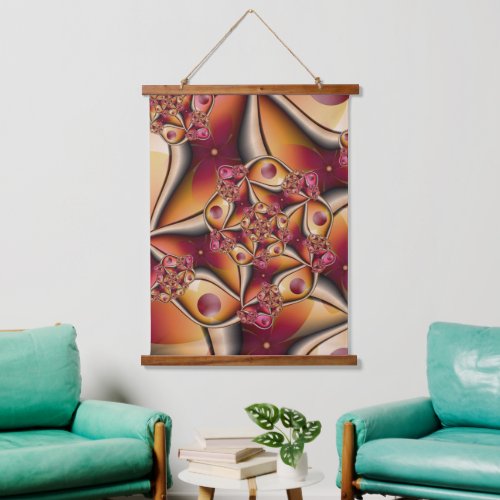 Colorful Joy Abstract Red Orange Fantasy Fractal Hanging Tapestry