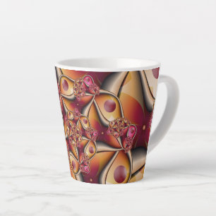 Colorful Joy Abstract Red Orange Fantasy Fractal Latte Mug