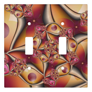 Colorful Joy Abstract Red Orange Fantasy Fractal Light Switch Cover