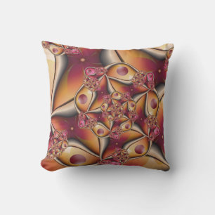 Colorful Joy Abstract Red Orange Fantasy Fractal Outdoor Pillow