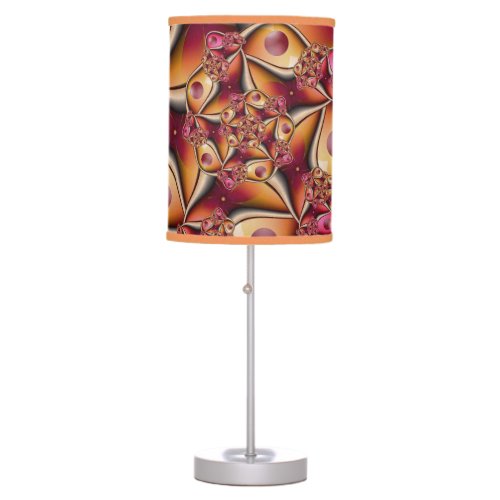 Colorful Joy Abstract Red Orange Fantasy Fractal Table Lamp