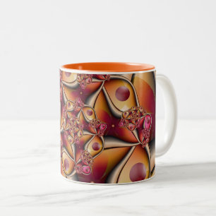 Colorful Joy Abstract Red Orange Fantasy Fractal Two-Tone Coffee Mug