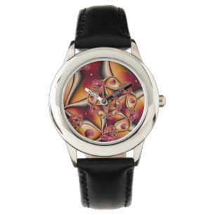 Colorful Joy Abstract Red Orange Fantasy Fractal Watch