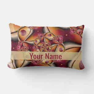 Colorful Joy Abstract Red Orange Fantasy Name Lumbar Pillow