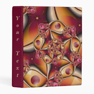 Colorful Joy Abstract Red Orange Fractal Art Text Mini Binder
