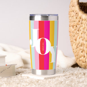 Colorful Joy Holiday Insulated Coffee Tumbler Mug