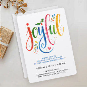 Colorful Joy Painted Calligraphy Modern Script Invitation