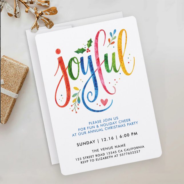 Colorful Joy Painted Calligraphy Modern Script Invitation (Creator Uploaded)