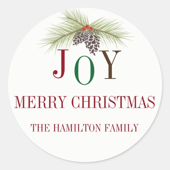 Colorful JOY Personalized Sticker (Front)