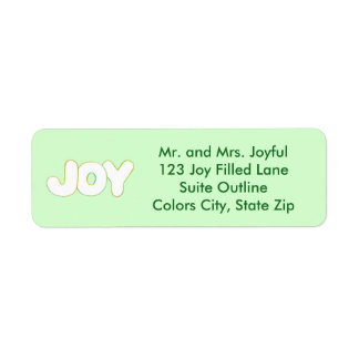 Colorful Joy Word Outline Address Labels