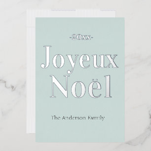 Colorful Joyeux Noel French Christmas Foil Holiday Card