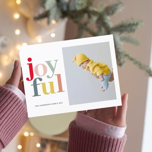 Colorful Joyful And Photo  Happy Holidays Postcard