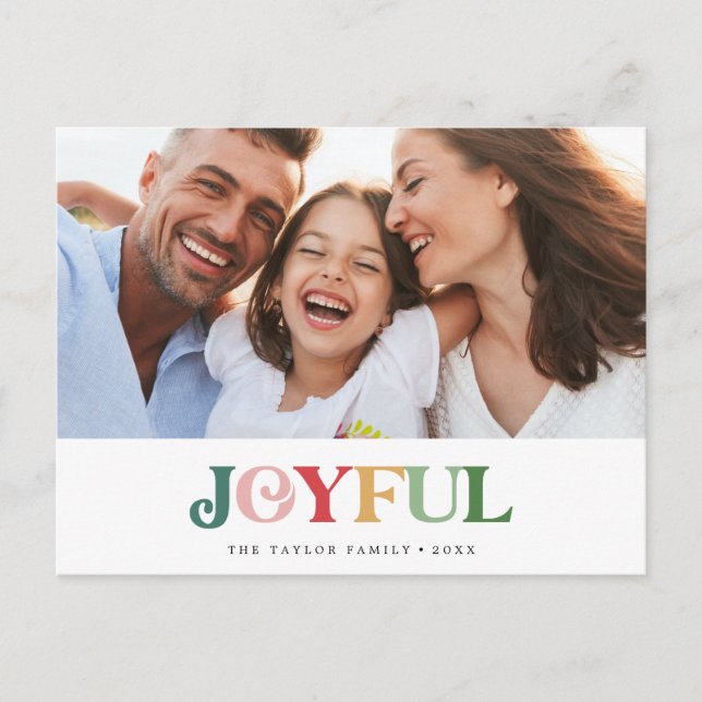 Colorful Joyful Christmas Landscape Photo Holiday Postcard (Front)