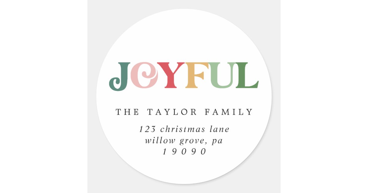 Colorful Joyful Christmas Return Address Envelope Classic ...