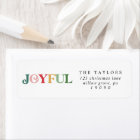 Colorful Joyful Christmas Return Address Label