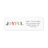 Colorful Joyful Christmas Return Address Label (Front)