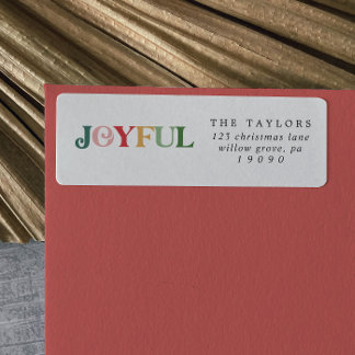 Colorful Joyful Christmas Return Address Label