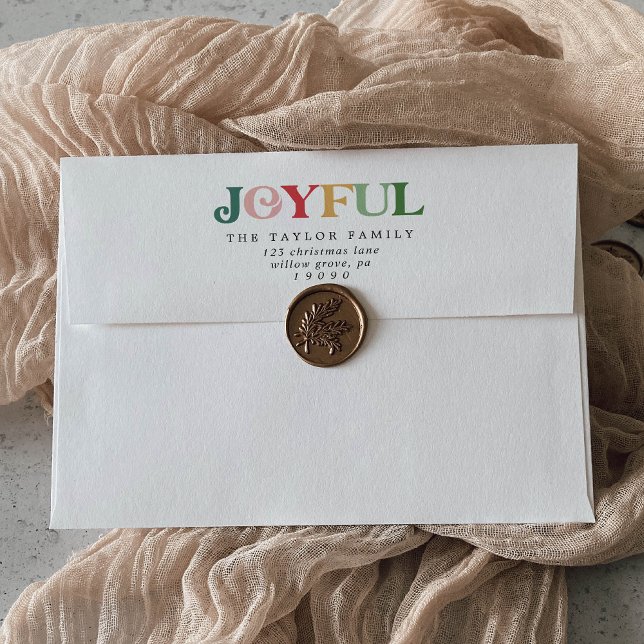 Colorful Joyful Holiday Christmas Card Envelope (Creator Uploaded)