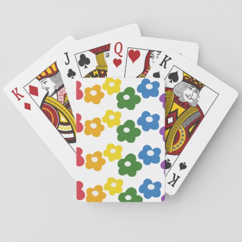 Colorful joyful rainbow retro poker cards