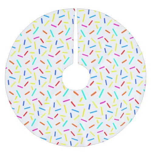 Colorful Joyful Sprinkles Confetti Pattern Brushed Polyester Tree Skirt