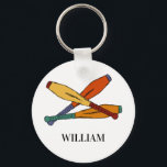 Colorful Juggling Clubs Jugglers Personalized Keychain<br><div class="desc">Create a personalized gift for jugglers or anyone who is learning how to juggle. This keychain is illustrated with a colorful collage of realistic style illustrations of juggling clubs in red,  orange,  yellow,  green and blue. It's ready to be personalized with a name in black lettering.</div>