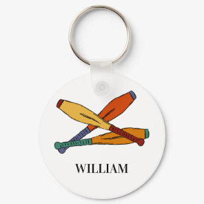 Colorful Juggling Clubs Jugglers Personalized Keychain