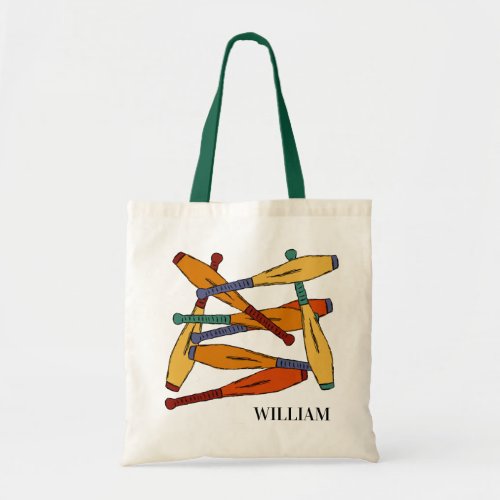 Colorful Juggling Clubs Jugglers Personalized Tote Bag