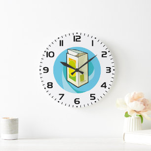 Colorful Juice Carton Modern Minimal  Large Clock