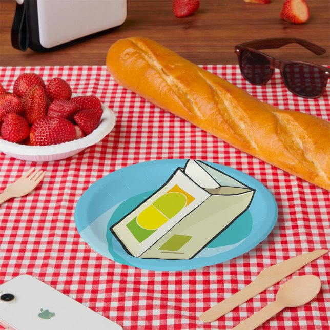 Colorful Juice Carton Modern Minimal  Paper Plates (Creator Uploaded)