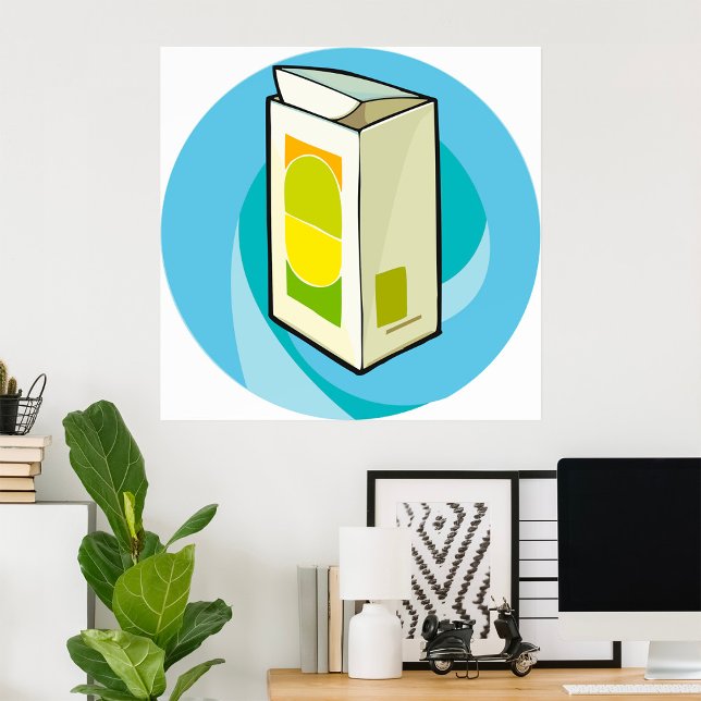 Colorful Juice Carton Modern Minimal  Poster (Creator Uploaded)