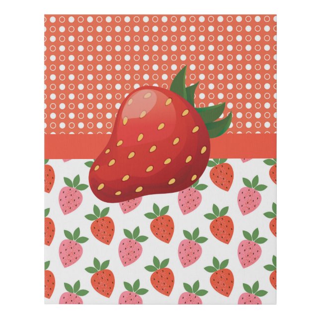 Colorful Juicy Strawberry Kitchen Faux Canvas Print (Front)