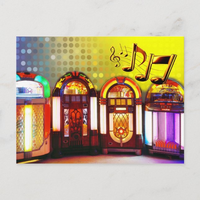 Colorful Jukeboxes Postcard (Front)