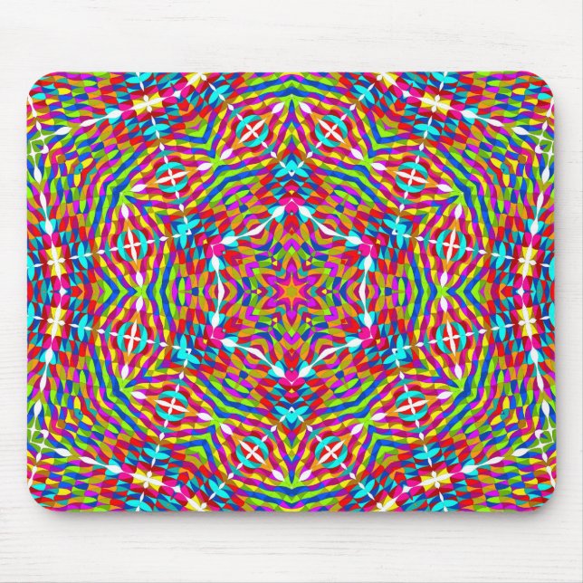 Colorful jumble Mandala Mouse Pad (Front)