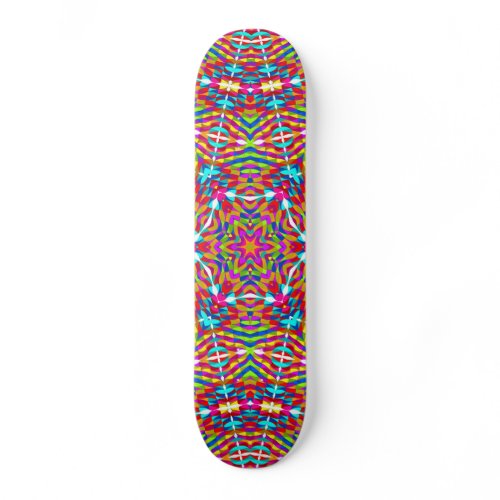Colorful jumble Mandala Skateboard