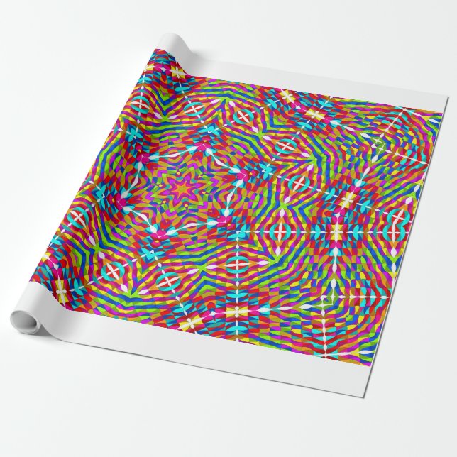 Colorful jumble Mandala Wrapping Paper (Unrolled)