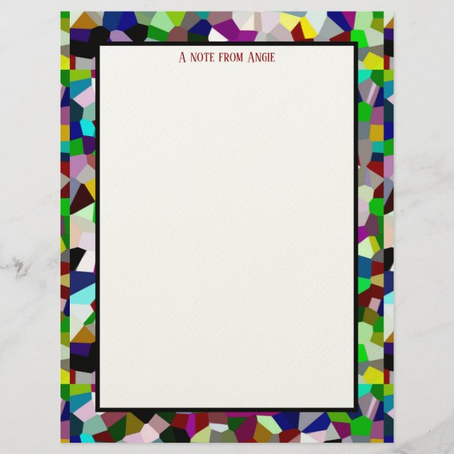Colorful Jumble Stationery Paper (Front)