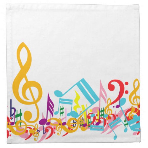 Colorful Jumbled Musical Notes Cloth Napkin