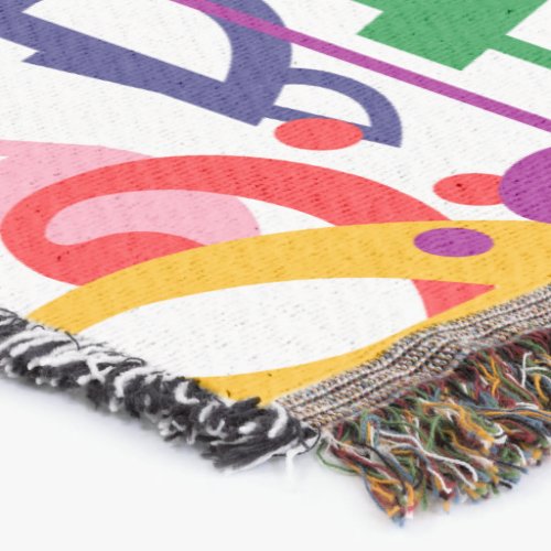 Colorful Jumbled Musical Notes Throw Blanket