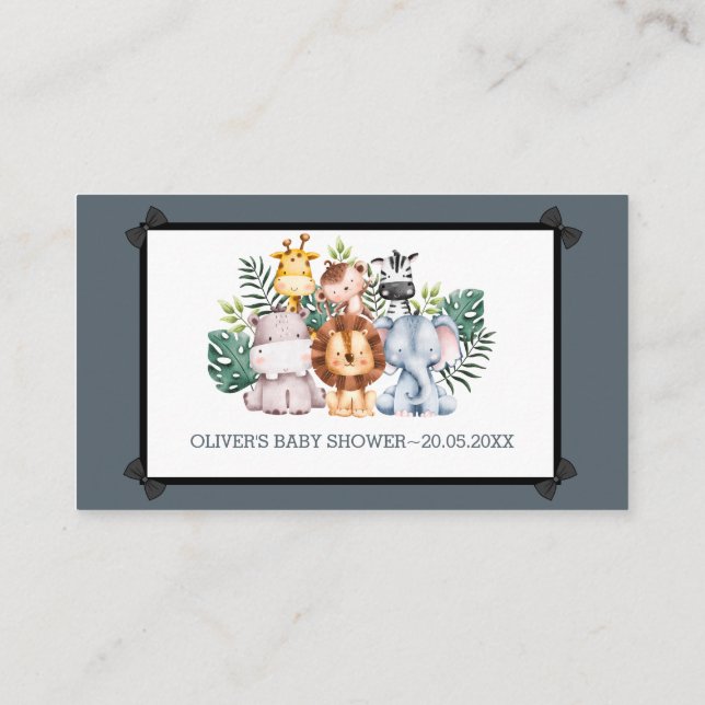 Colorful Jungle Adventure Baby Shower Advice Card (Back)