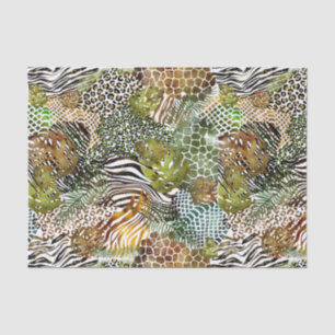 Colorful jungle animal abstract tissue paper