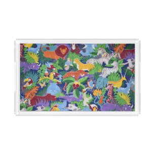Colorful Jungle Animals Acrylic Tray