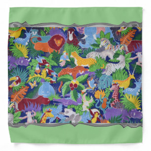 Colorful Jungle Animals Bandana