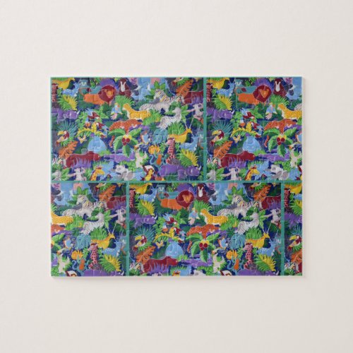 Colorful Jungle Animals Jigsaw Puzzle